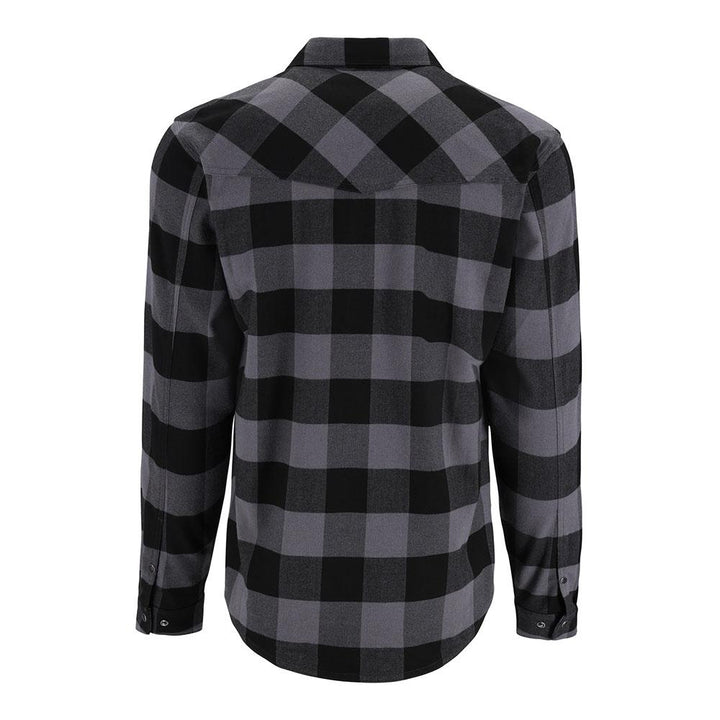 Simms Gallatin Flannel Long Sleeve Shirt Men's in Slate Buffalo Check