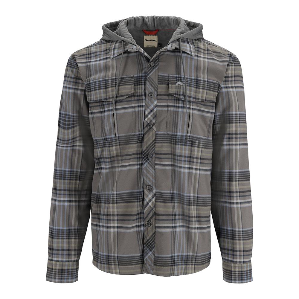 Simms Coldweather Hoody Men's in Gunmetal Neo Plaid