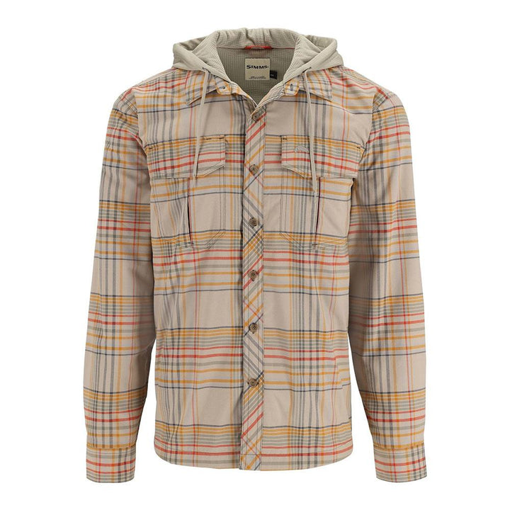 Simms Coldweather Hoody Men's in Stone Neo Plaid