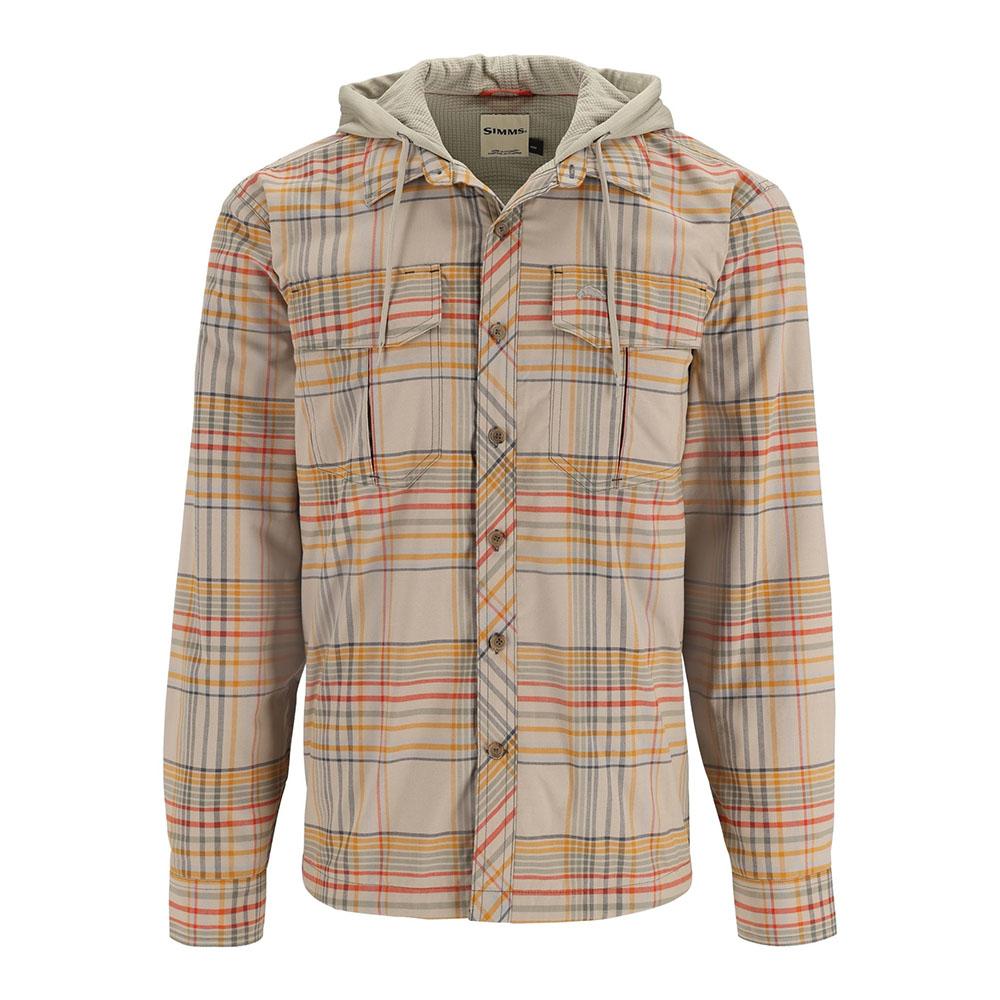 Simms Coldweather Hoody Men's in Stone Neo Plaid