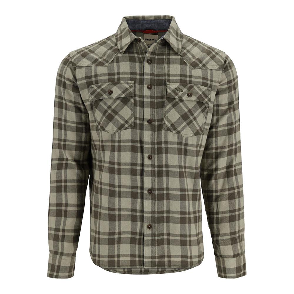 Simms Santee Flannel Men's in Pale Pine Shadow Box Plaid