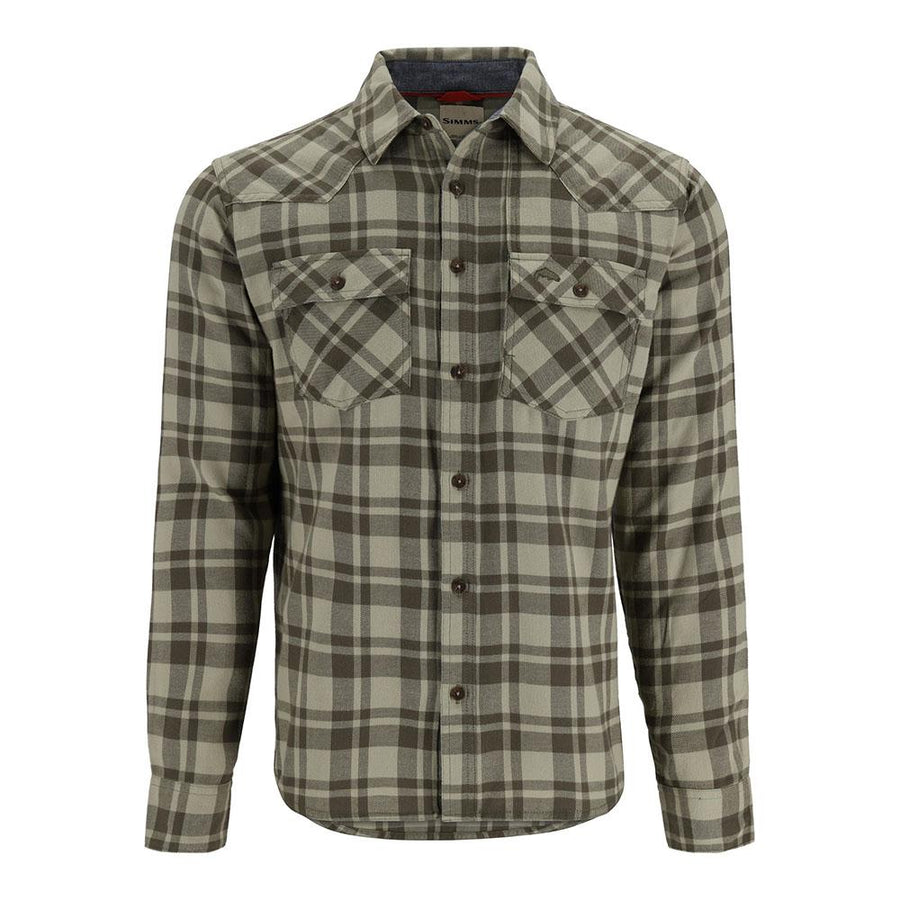 Simms Santee Flannel Men's in Pale Pine Shadow Box Plaid