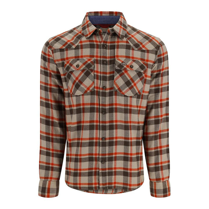 Simms Santee Flannel Men's in Stone Shadow Box Plaid