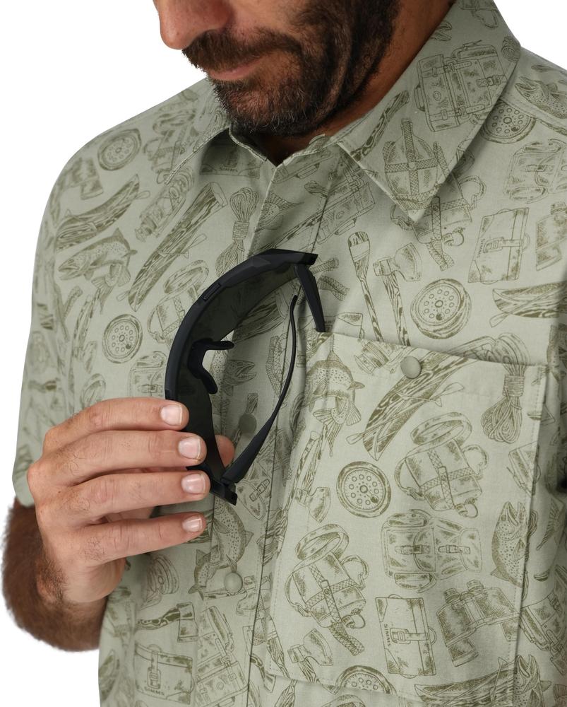 Simms Tailout Short Sleeve Shirt Men's in Camp Pale Pine