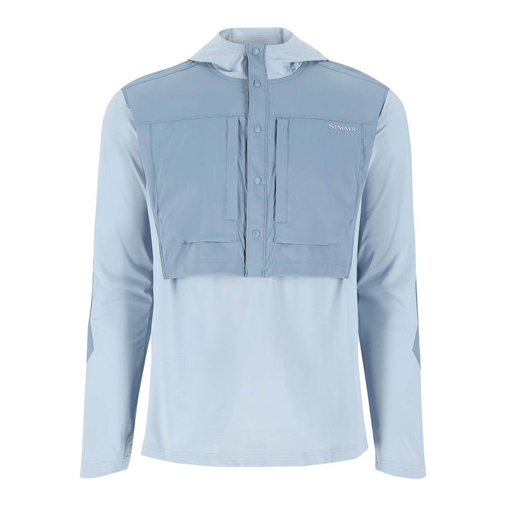Simms Latitude BiComp Hoody Men's in Steel Blue and Albacore