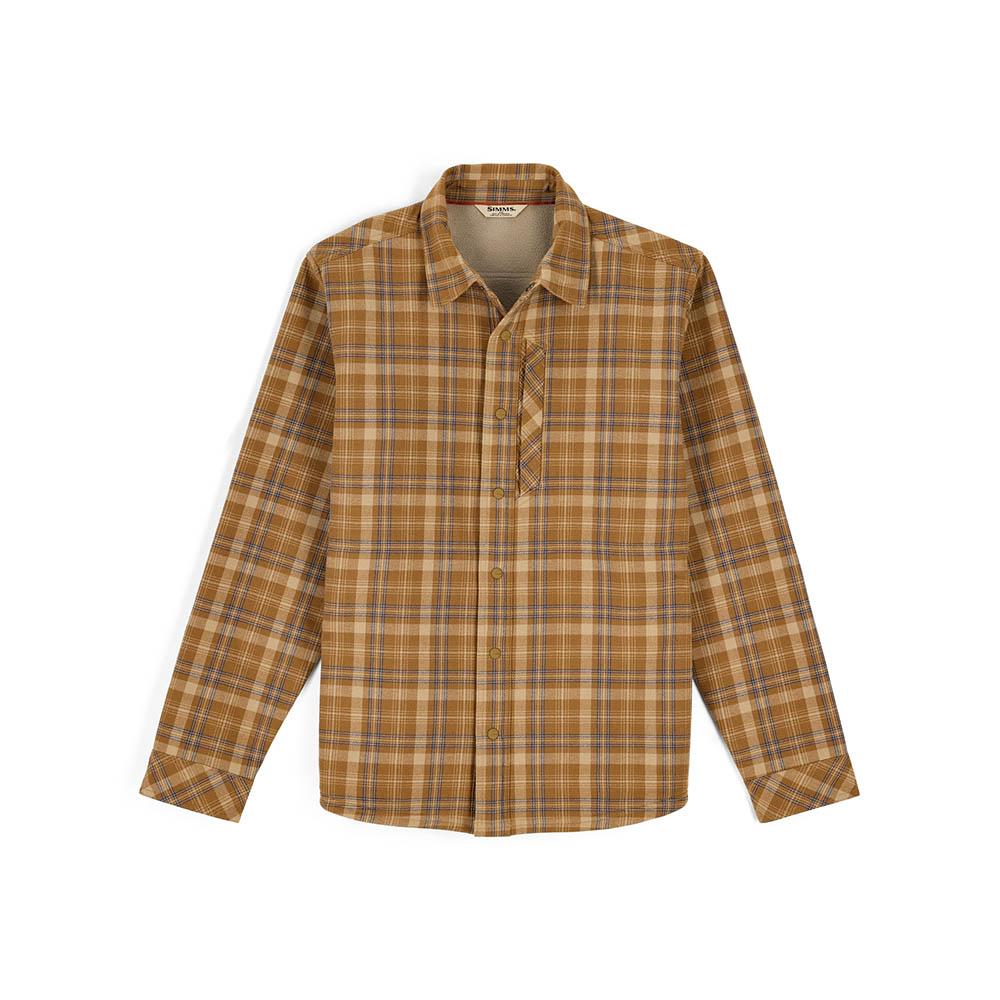 Simms Coldweather Shacket Men's in Schooner Plaid Bronzeback
