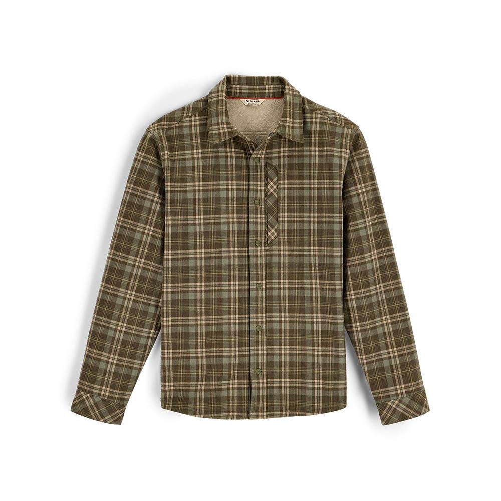 Simms Coldweather Shacket Men's in Schooner Plaid Loden