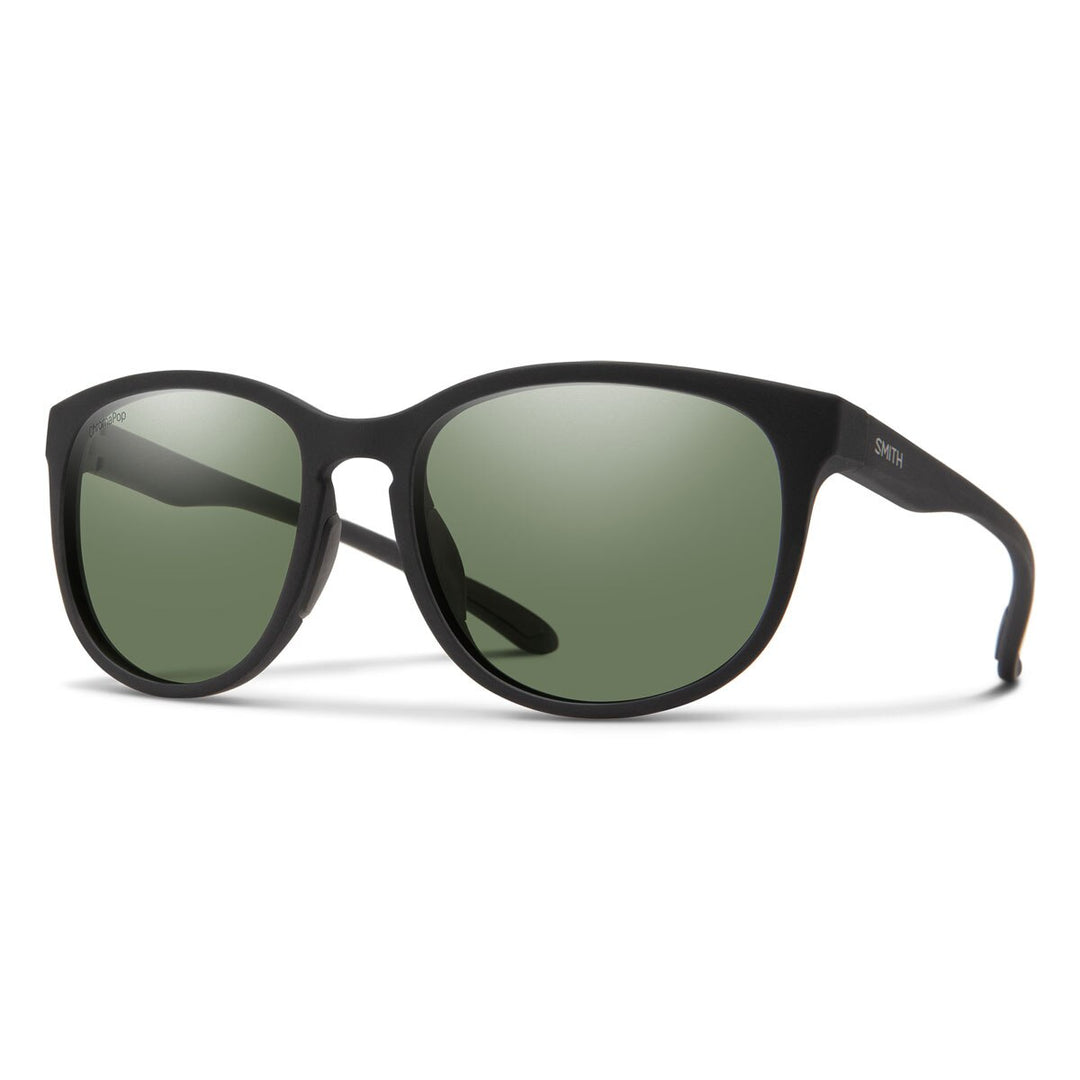Smith Lake Shasta Sunglasses Polarized Chromapop in Matte Black with Grey Green