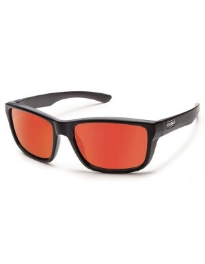 Suncloud Mayor Sunglasses Polarized in Matte Black with Red Mirror