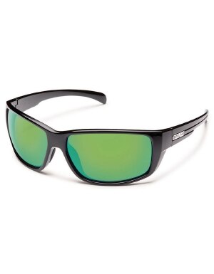 Suncloud Milestone Sunglasses Polarized Black With Green Mirror