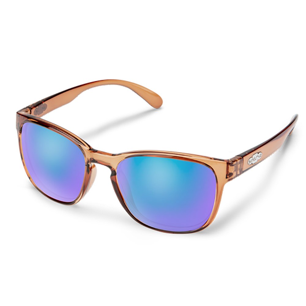 Suncloud Loveseat Sunglasses - Polarized Transparent Brown with Blue Mirror.
