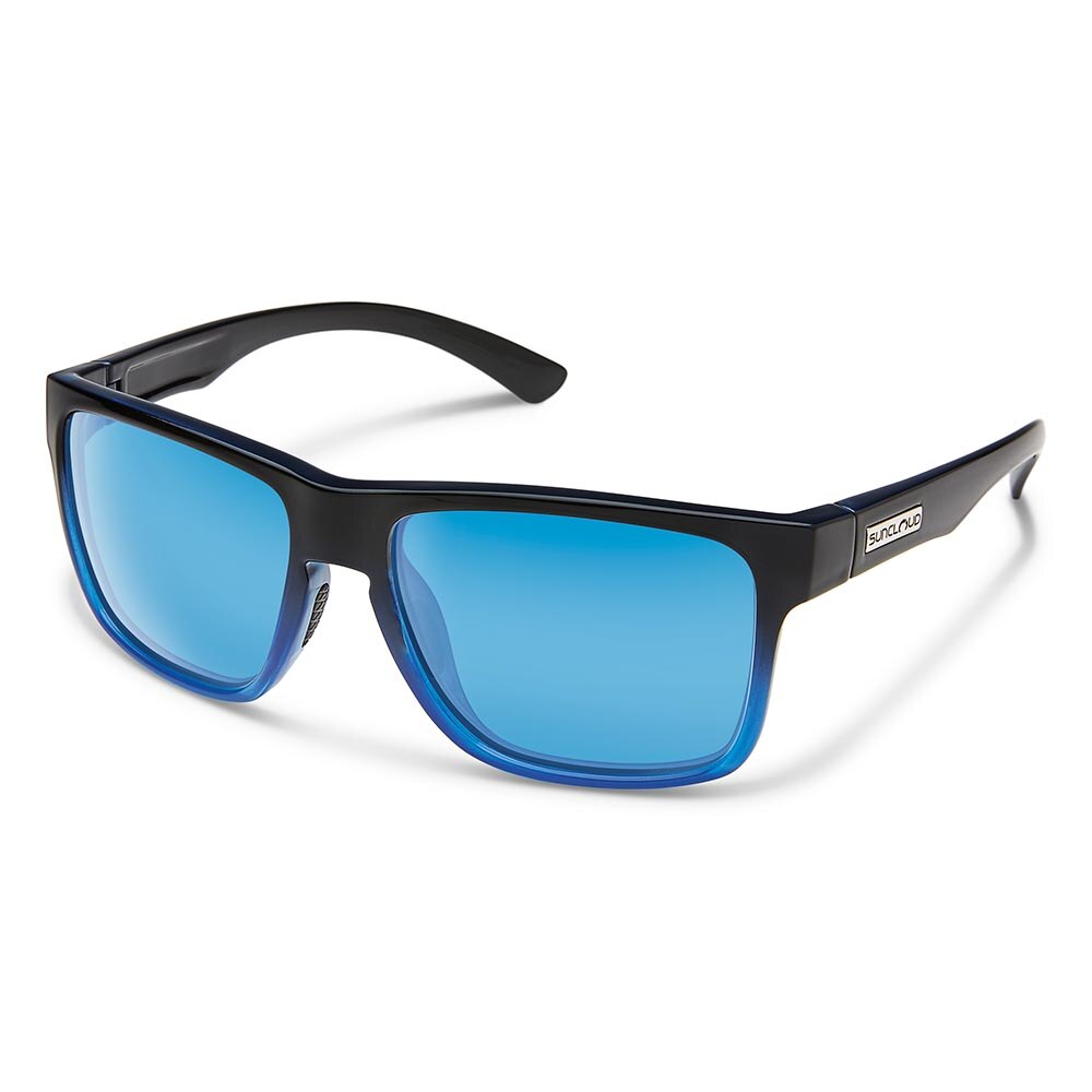 Suncloud Rambler Sunglasses Polarized in Black Blue with Blue Mirror