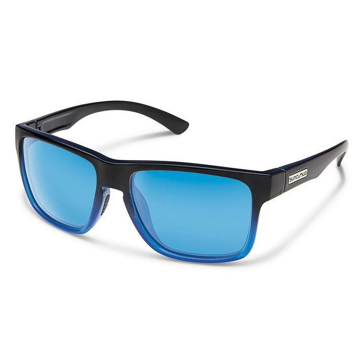 Suncloud Rambler Sunglasses Polarized in Black Blue with Blue Mirror