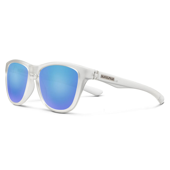 Suncloud Topsail Sunglasses Polarized in Matte Crystal with Blue Mirror