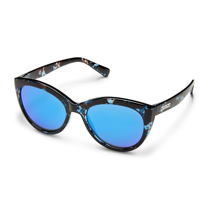 Suncloud Cityscape Sunglasses Polarized in Blue Tortoise with Blue Mirror