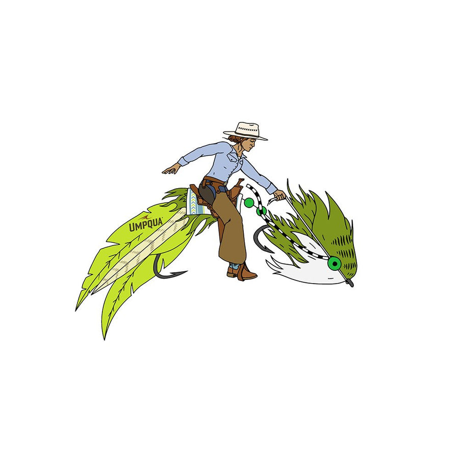 Umpqua Streamer Cowgal Sticker in One Color