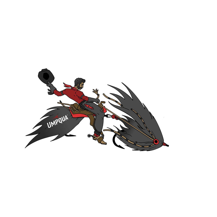 Umpqua Streamer Cowboy Sticker in One Color