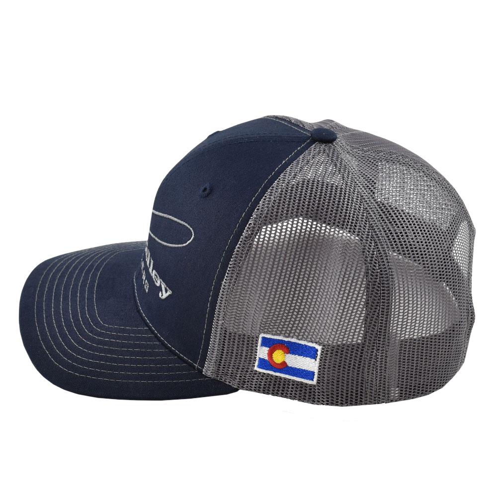 VVA Logo Embroidered Trucker Hat in Charcoal and Navy