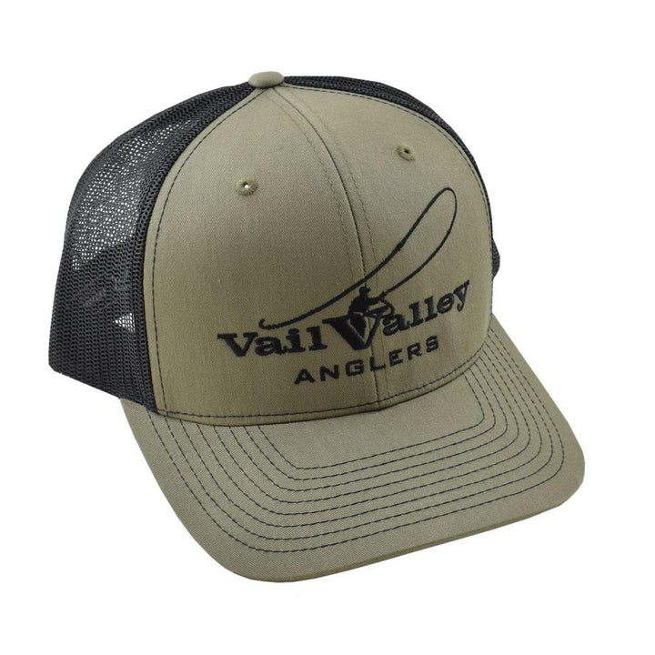 VVA Logo Embroidered Trucker Hat in Loden and Black