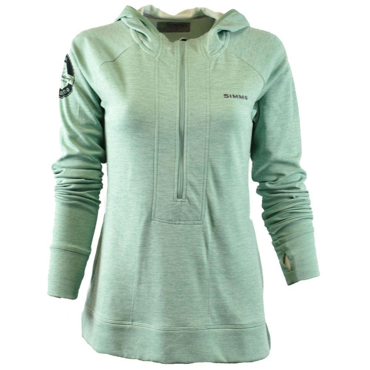 Simms VVA Logo BugStopper Hoody Women's in Seafoam Heather