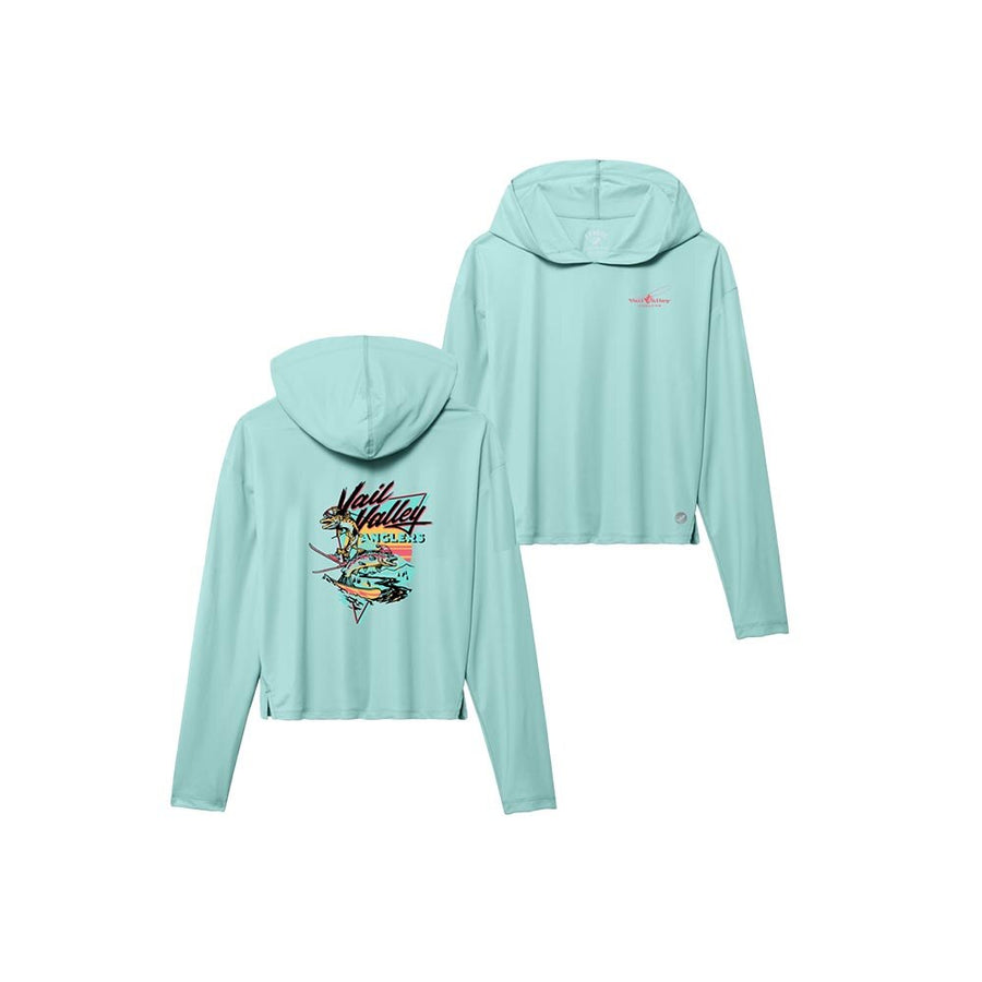 VVA x Lakes Rivers Streams Trout Boarder Sun Hoodie Women's in Surf Blue