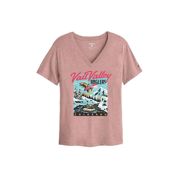 VVA x Lakes Rivers Streams Big Air Brown Trout Tee Women's in Heather Dusty Rose