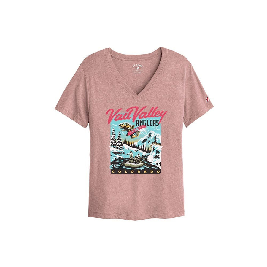 VVA x Lakes Rivers Streams Big Air Brown Trout Tee Women's in Heather Dusty Rose