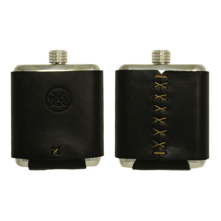 Whiskey Leatherwoks Stillwater Stainless Flask in Black Essex